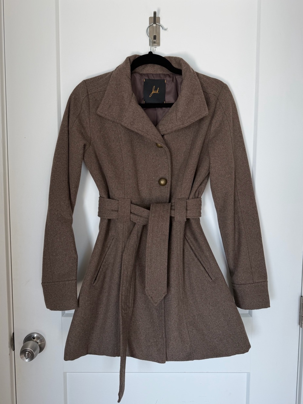 Jack by BB Dakota Taupe Belted Women’s Coat size Small